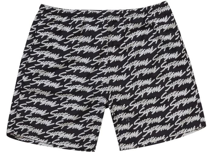 Supreme Signature Script Logo Water Short- Black ...